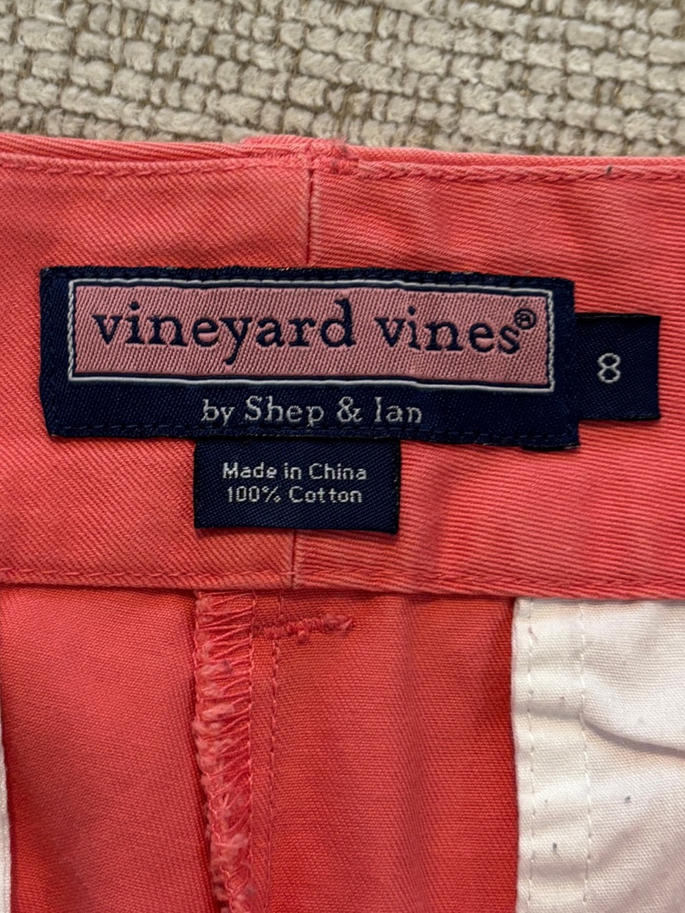 Vineyard Vines Women’s Coral Chino Shorts Size 8 - Picture 4 of 5